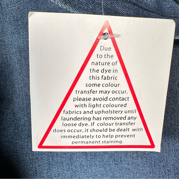 Boohoo Jennifer Flute Sleeve Denim Top Dark Blue Size US 8 UK 12 - Picture 13 of 14